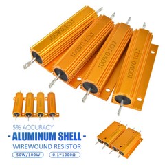 0.1-1000Ω Ohm 50/100W Watt Shell Power Aluminum Housed Case Wirewound Resistor