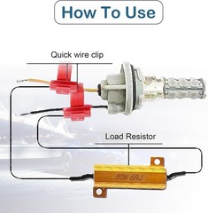 50W 6 Ohm Load Resistor Pair in Aluminum Case, Fix LED Bulb Hyper Flash Turn Sig