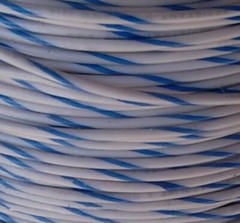 40 ft. TFFN/TEWN/MTW Stranded Copper Wire #16 AWG White w/Blue Stripe. Rare find