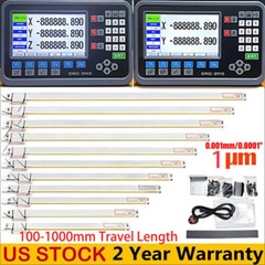 DRO 1um Linear Scale Digital Readout 2/3 Axis For Bridgeport Mill Lathe US STOCK