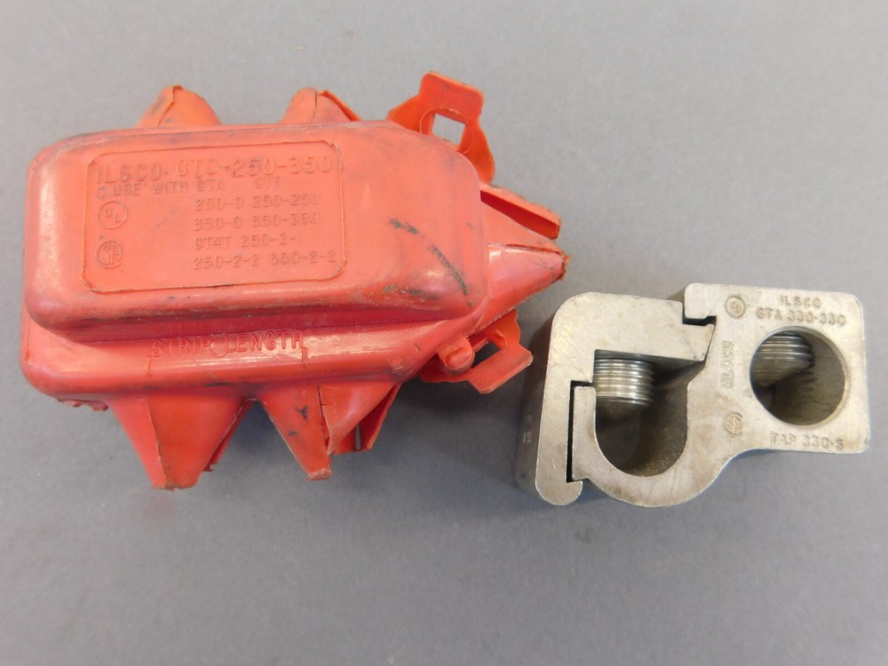 ILSCO GTC-250-350 350-350 Terminal Lug with Cover 600V-Red