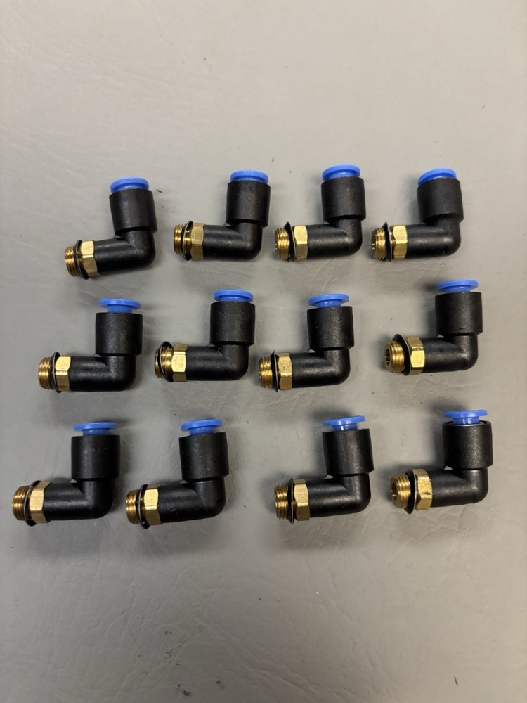 LOT OF 12 SMC KQL06-U01 ELBOW FITTINGS 6MM