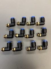 LOT OF 12 SMC KQL06-U01 ELBOW FITTINGS 6MM