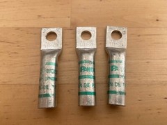 3x Panduit LCB1-56-E Copper Lug Long Barrel One Hole, CU Wire #1 AWG, Stud 5/16″