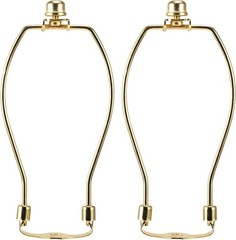 7 Inch Lamp Harp Kit Polished Brass 3/8 Inch Saddle Base Holes Light Duty Pack 2