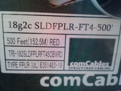 New ComCables 18g2c SLDFPLR-FT4-500′ TRI-182SLDFPLRFT45CBXRD Red E351483-19