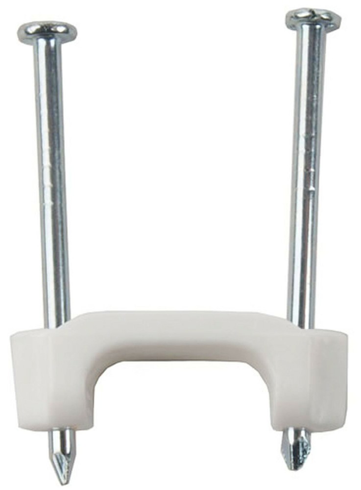 20 Plastic Insulated Electric Cable Staples 1/2″ x 1 1/4″ White BRISCON PS50 20