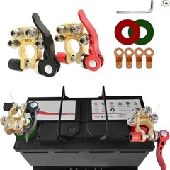 2PCS Car Battery Terminal Connectors, 4 Way Positive and Negative Pole Quick Rel