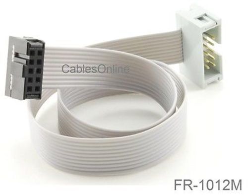 1-ft 10-Pin 2.54mm-Pitch Male/Female 10-wire IDC Flat Ribbon Extension, FR-1012M