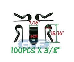 100 PACK PCS 3/8″ Inch IN R-Type CABLE CLAMP NYLON BLACK HOSE WIRE ELECTRICAL UV