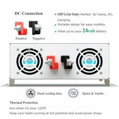 3500W Pure Sine Wave Power Inverter 24V DC to 110V/120V AC Solar Inverter rv new