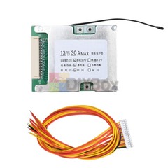13S 48V 30A 18650 Li-ion Battery Protection Board BMS with Balance for E-Bike