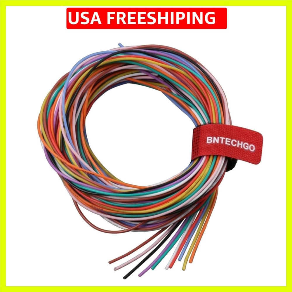 26 Gauge Silicone Wire Kit 10 Color Each 5 ft Flexible 26 AWG Stranded Tinned…