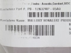 243533 New-No Box; Mallory PB-12N32MP-05AQ Lot-5; Buzzer Indicators; 5VDC; 85dB