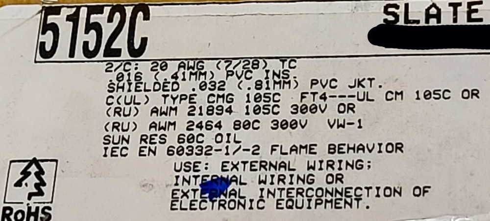 Alpha Wire 5152C 20/2C XtraGuard High Performance Instrumentation/Control Cable