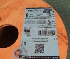 Encore Wire 118101001440 Super Slick 8-AWG THWN-2 Black Copper Strand 500-FT