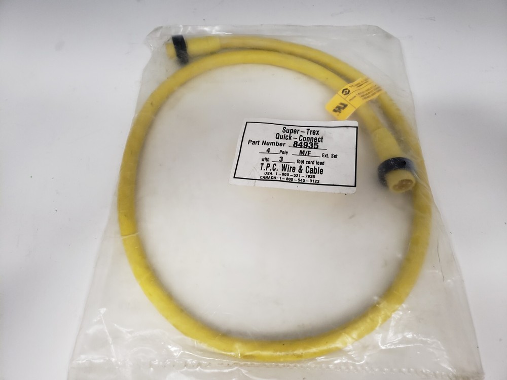 TPC SUPER -TREX 84935 CORDSET 4 POLE MALE/FEMALE NIB