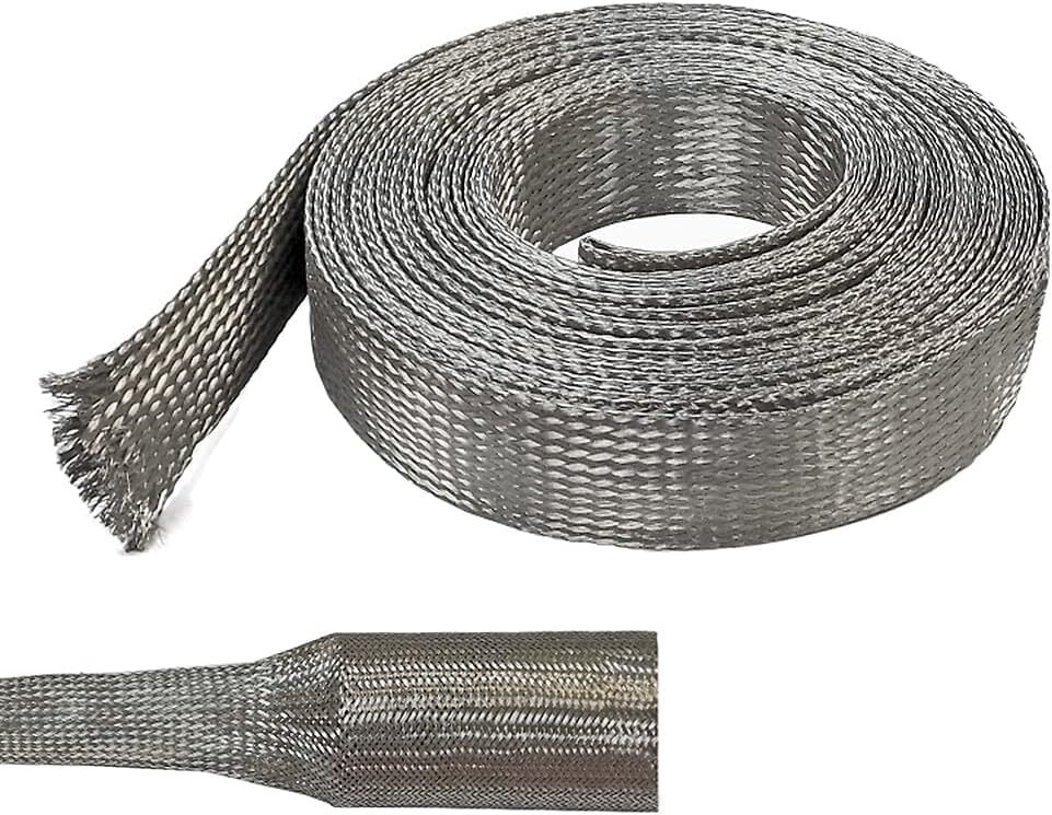 Electriduct 1/4″ Tinned Copper Metal Braid Sleeving Flexible EMI RFI Shielding