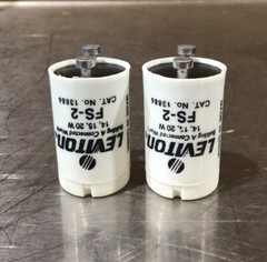 2 Fluorescent Lamp Starters Type FS-2 2 Pin Leviton (2 Pcs)