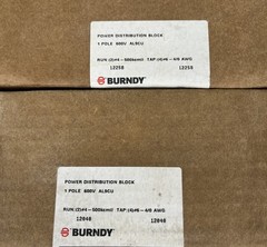 BURNDY, BDB-24-500-1, LOT OF 2, VERSI-POLE POWER DISTRIBUTION BLOCK, 1 POLE, NEW