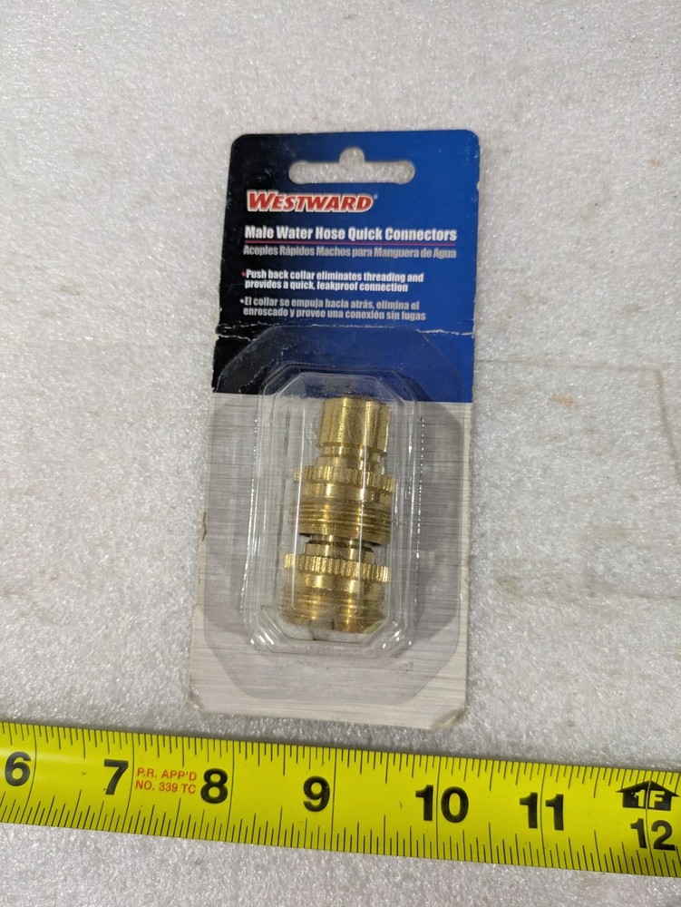 Westward 4KH02 Male Water Hose Quick Connector Brass GHT Leakproof Pack of 2