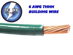 THHN THWN 6 AWG GAUGE GREEN NYLON PVC STRANDED COPPER BUILDING WIRE 50′