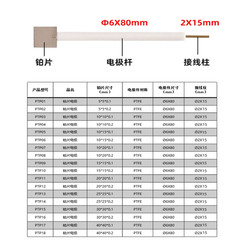 6x80mm Electrode PTFE Rod Purity 99.99% Pt Platinum Electrode Platinum Plates