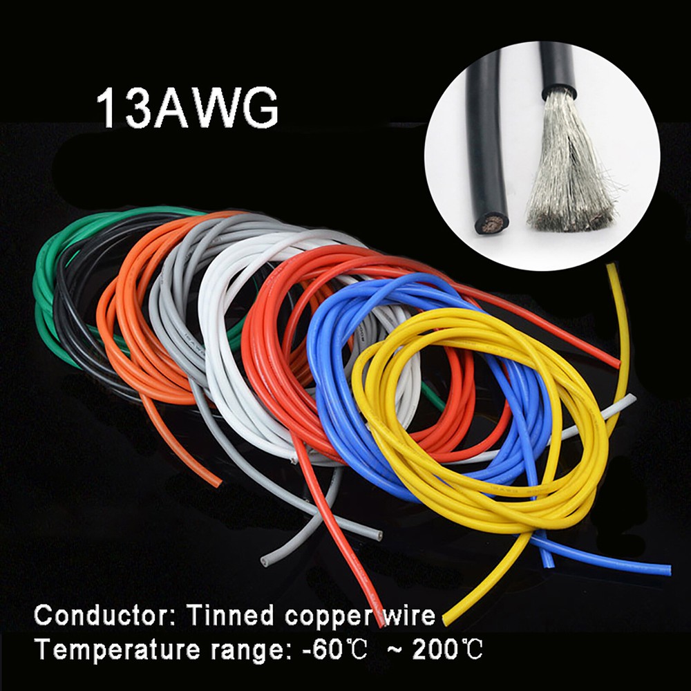 13AWG 2.5mm² Flexible Silicone Cable, HIGH TEMP 200℃, 0.08mm Tinned Copper Wire