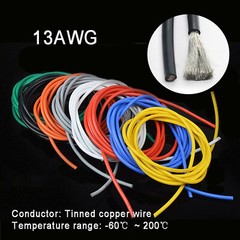 13AWG 2.5mm² Flexible Silicone Cable, HIGH TEMP 200℃, 0.08mm Tinned Copper Wire