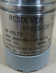 VERNITRON VRB15/20-4A-99 ELECTRICAL RESOLVER 26V , 5990-00-938-6296