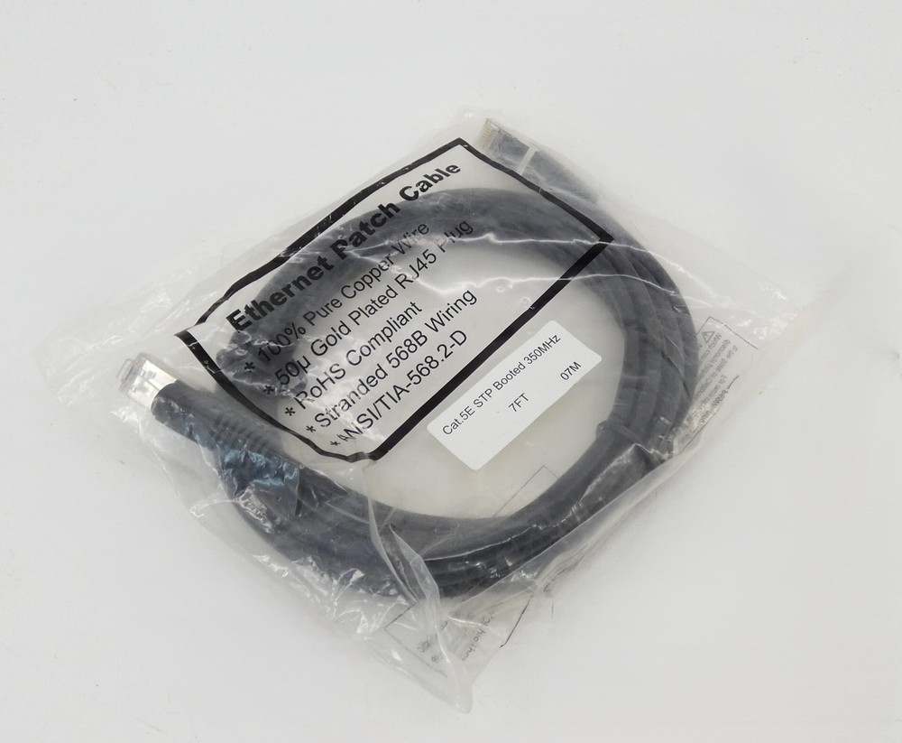 Cat 5E STP Ethernet Patch Cable 350MHz 7′ – NEW Surplus!