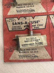 Sans-A-Fuse FA 225-1 Circuit Breakers 6x NOS – Replaces RCA 945-392-5 & Warwick