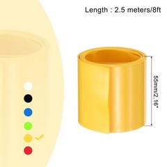 Battery Wrap Heat Shrink Tubing 35mm Dia 55mm Flat 8 Feet Yellow