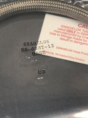 SWAGELOK SS-6BHT-12 HOSE,10.4 in.(26.4 cm) Length, 3/8 in., 172216
