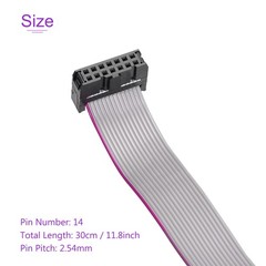 14Pins 30cm IDC Wire Flat Ribbon Cable FC to FC Jumper Wire for Computer LED DVD
