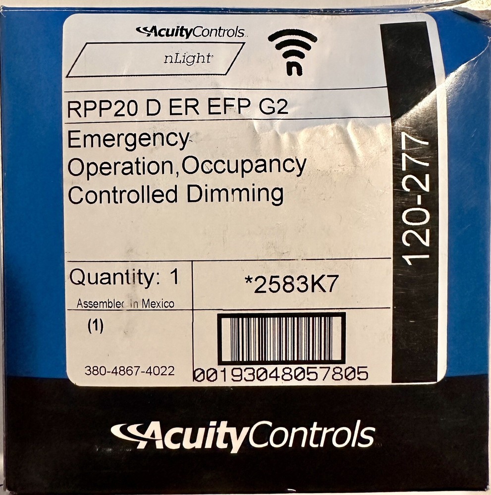 ACUITY RPP20 D ER EFP CP G2 EMERGENCY OPERATION, OCCUPANCY CONTROLLED DIMMER