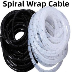 Spiral Wrap Cable Binding Tidy Leads on TV /Home Cinema/ PC/ CCTV Wires Hide