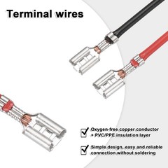 20Pcs Female Spade Crimp Terminal 6.30mm 30cm Wires