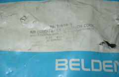 NOS Belden NEMA 5-15 Heavy Duty 9ft Extension Cord 15A/125V 14 AWG Made in USA