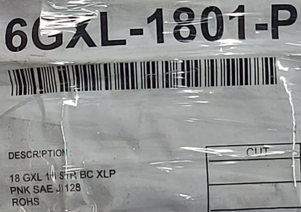 Coficab #18awg GXL SAE J1128 XLPE Automotive Lead Wire Cable 125C Pink /100ft