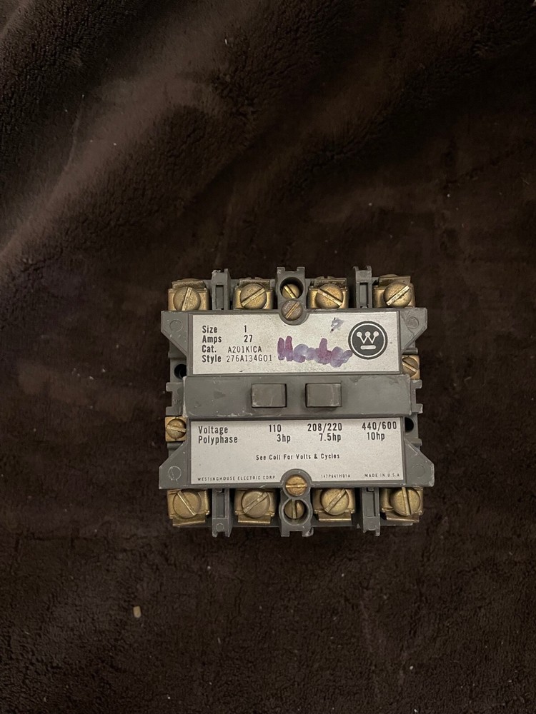 Westinghouse A201KICA Motor Contactor 276A134G01 Size 1 27A