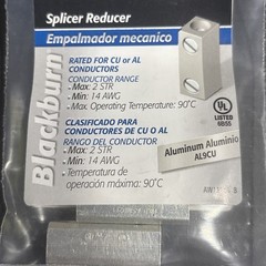 2- Blackburn ASR0214-B2 Splicer Reducer, #2 Thru #14AWG, CU / AL, Free US Ship