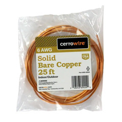 6-Gauge Solid SD Bare Copper Grounding Wire 25 Ft. Grounding Wire Soft Flexible