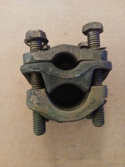 Used Burndy QPX4434 Parallel Pipe Clamp 250-500MCM Good Condition