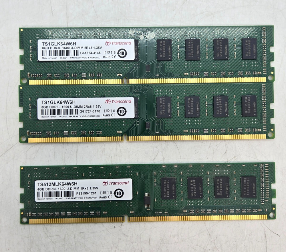 [LOT OF 3] TRANSCEND TS1GLK64W6H / TS512MLK64W6H RAM FAST FREE SHIPPING a