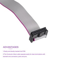 14Pins 30cm IDC Wire Flat Ribbon Cable FC to FC Jumper Wire for Computer LED DVD
