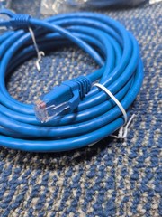 Lot of 8 QUIKTRON 576-110-015 Snagless C6 Patch Cord Jumper Blue 15 Ft. #77958