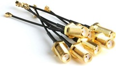 HiLetgo 5pcs IPX IPEX-1 U.FL to SMA Female Pigtail Antenna Wi-Fi Black