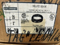 O-Z Gedney IBC-200 Threaded INSULATED GROUNDING BUSHINGS 2” Box 25 New Old Stock