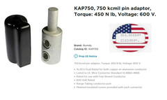BURNDY KAP750 – 750 KCMIL AL MECH PIN ADAPTOR – (Pack of 1)